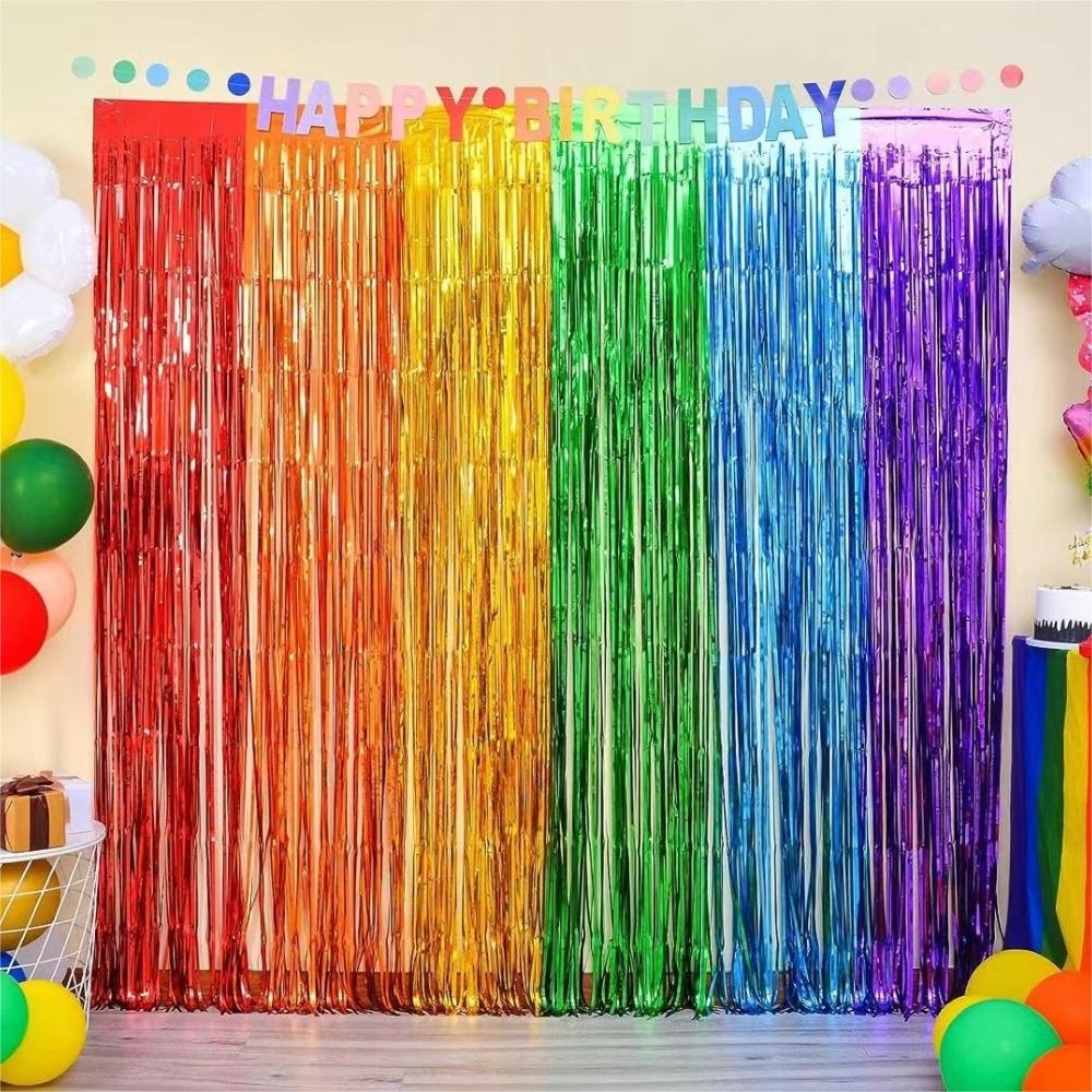 Tinsel Garland Decoration - Party Backdrop Fringe Tinsel Curtain Adult