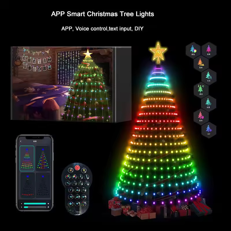Star Tree Topper - 400LEDs Smart Christmas Tree Lights Fairy
