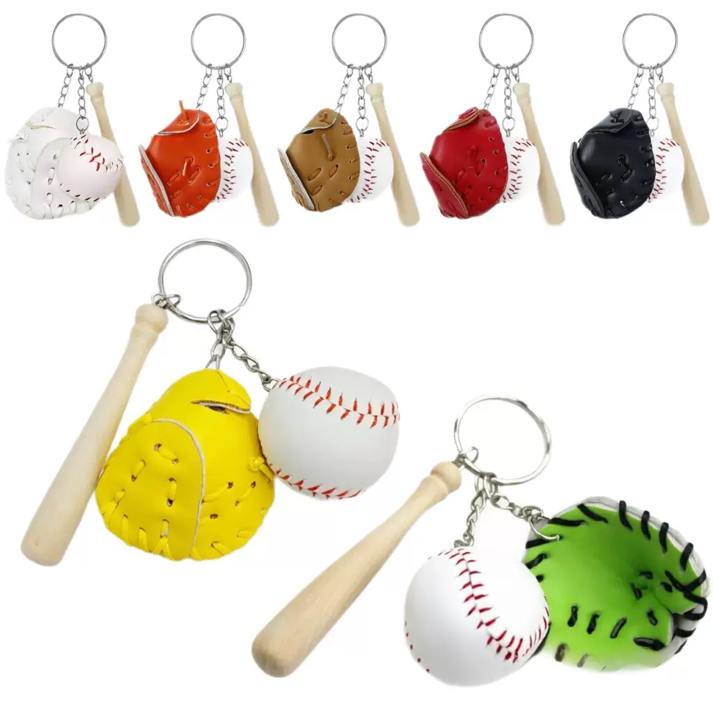 Ornament Ball Set - 2CM Baseball Keychain 3Pcs Set Sports