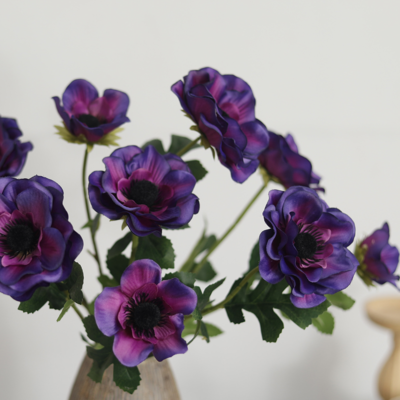 Christmas Wreath Fake - New 3 Heads Anemone Fake Flowers