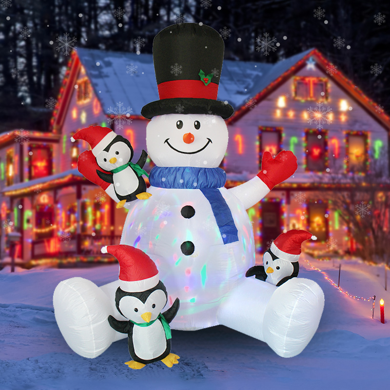 Christmas Lights Outdoor - Christmas Inflatable Snowman Penguin Stacked Arhat