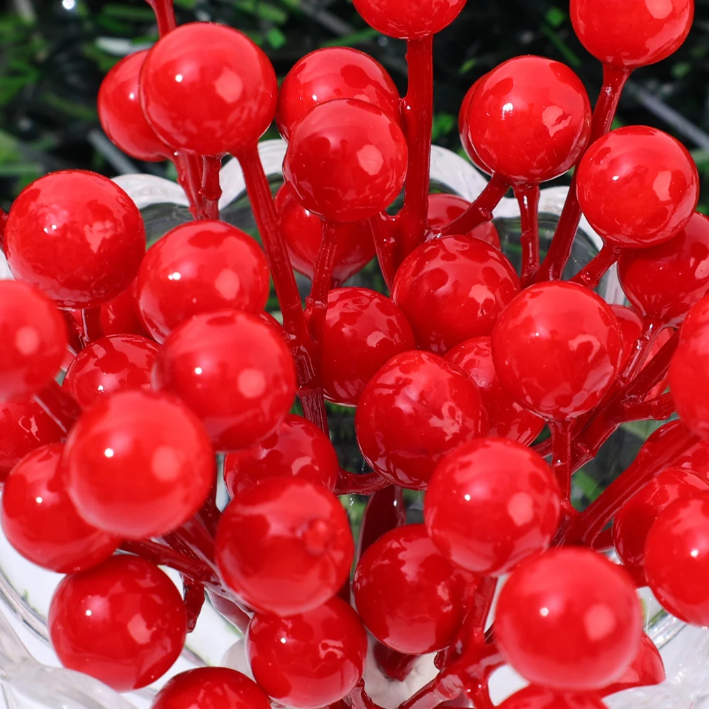 5/100x Artificial Red Berries  - Christmas Wreath Fake ulasan dan harga