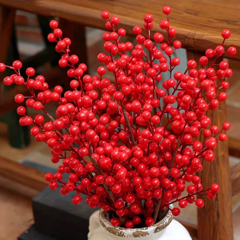 5/100x Artificial Red Berries  - Christmas Wreath Fake ulasan dan harga