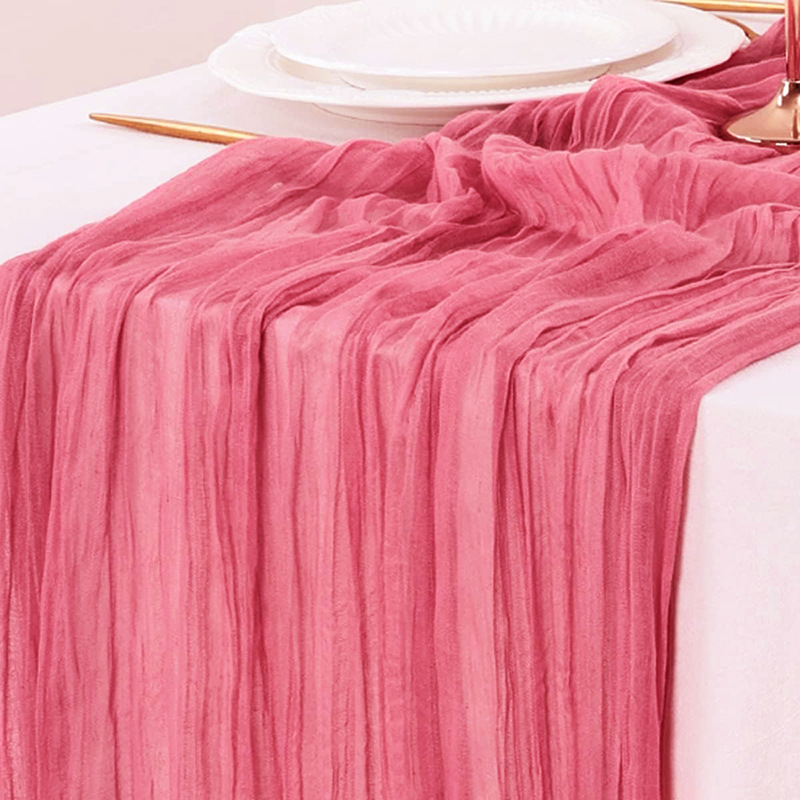 Red Table Runner Gauze Wedding - Christmas Table Runner ulasan dan harga