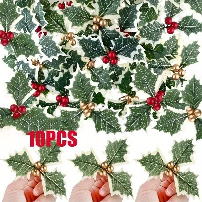 10 Pcs Artificial Holly Berrie - Christmas Wreath Fake ulasan dan harga
