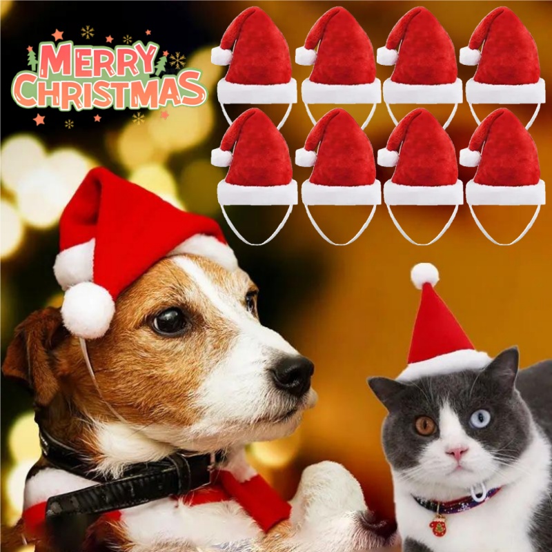 Christmas Pet Santa Hat Red Pl - Santa Hat Plush ulasan dan harga