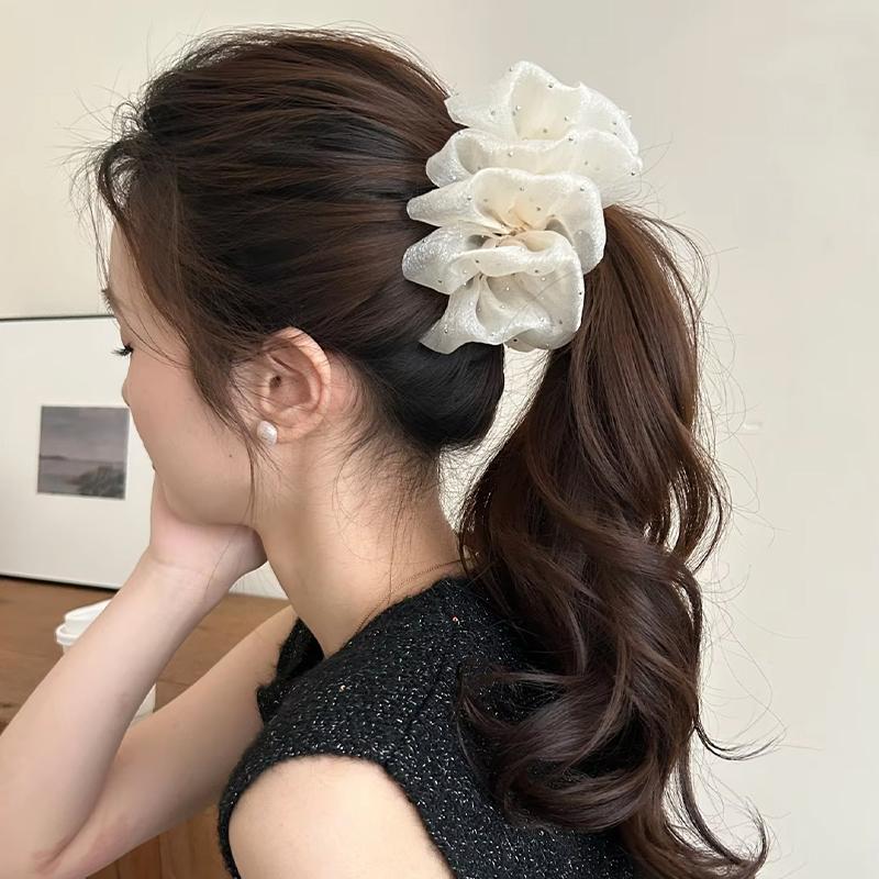 Fashion Elegant Flower Clip Re - Ribbon Bow Gift ulasan dan harga