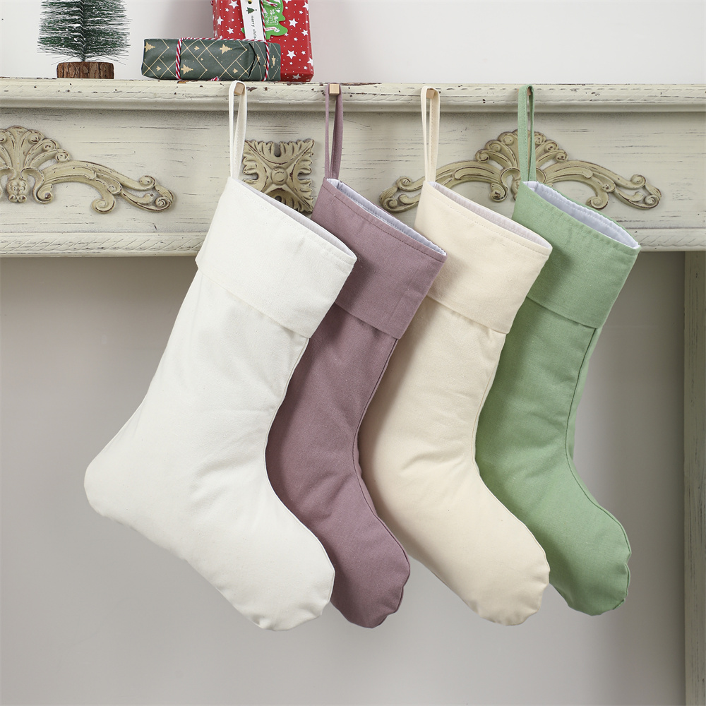 Linen Christmas Stocking Xmas  - Christmas Stocking Hanging ulasan dan harga