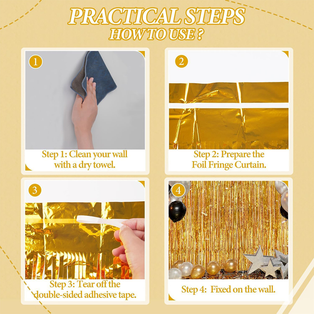 2Pack Gold Metallic Foil Tinse - Tinsel Garland Decoration ulasan dan harga