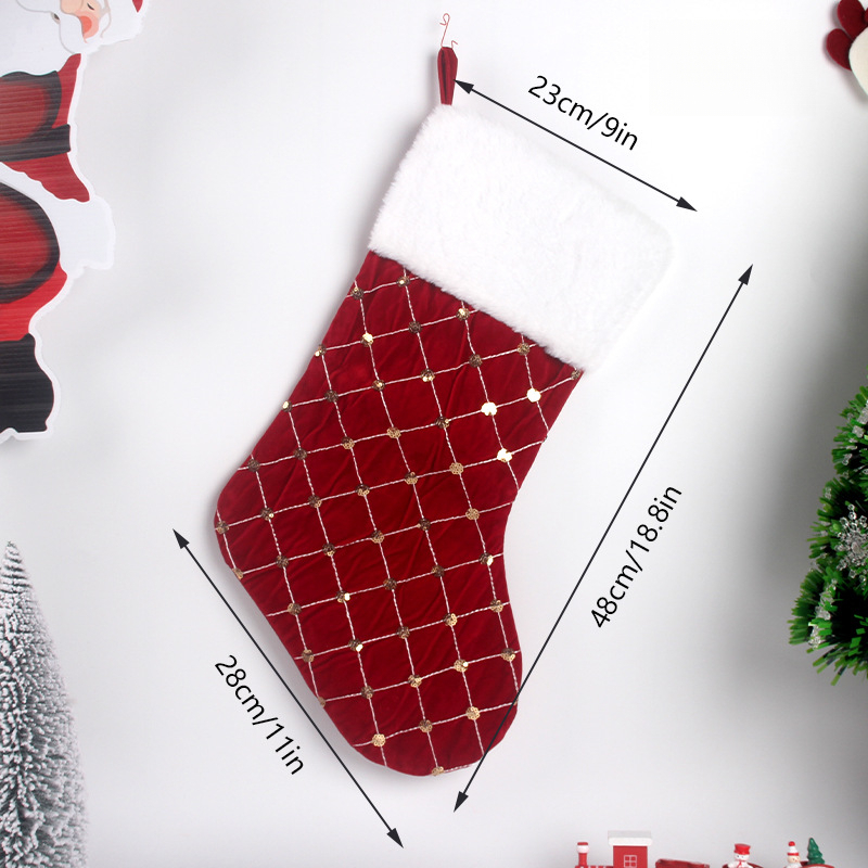 Christmas Stocking Soft Faux F - Christmas Stocking Hanging ulasan dan harga