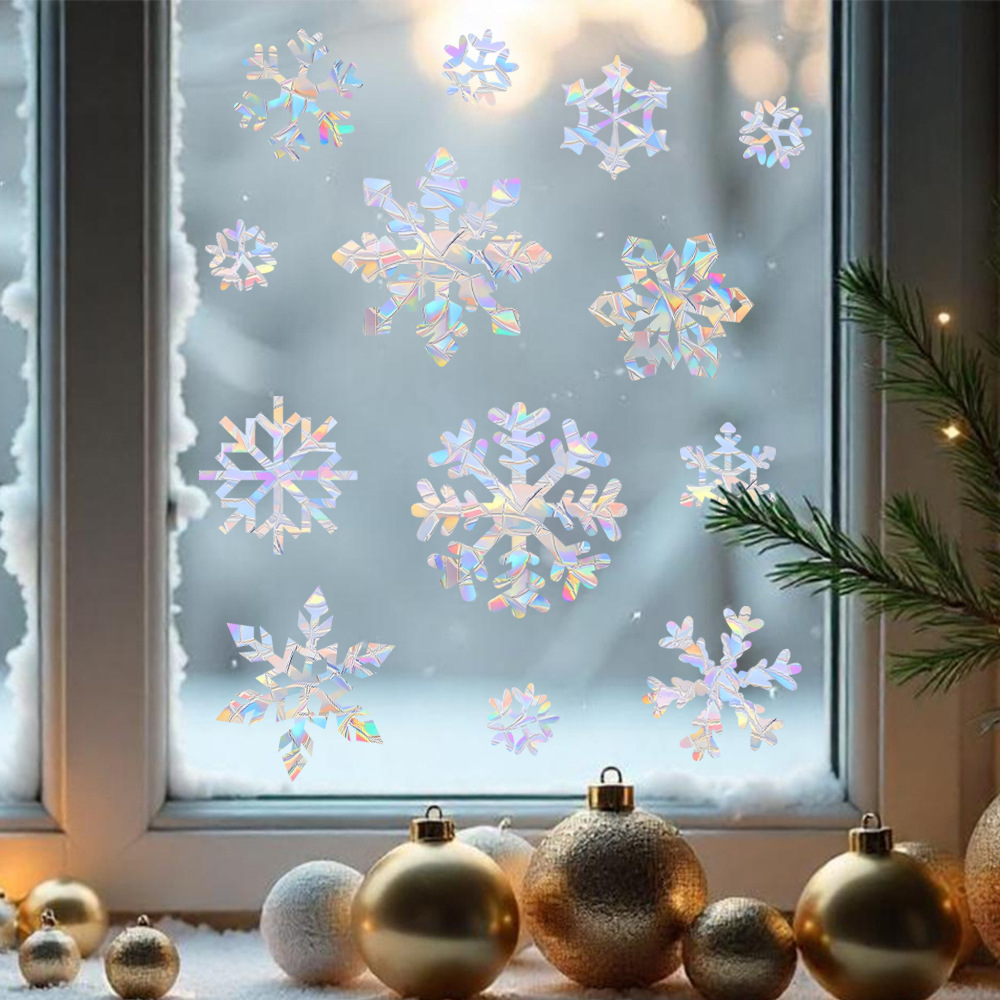 Snowflake Electrostatic Colorf - Snowflake Window Decal ulasan dan harga