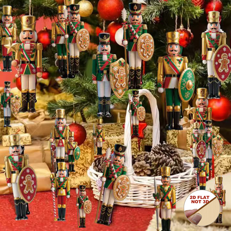 2D Flat 12Pcs Wooden Nutcracke - Nutcracker Figurine ulasan dan harga