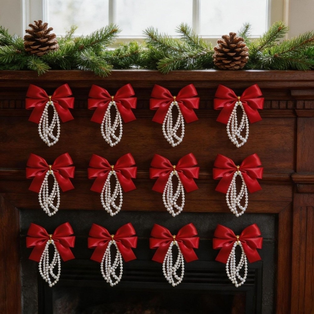 12pcs Set Christmas Tree Bows  - Gift Box Wrap Set ulasan dan harga