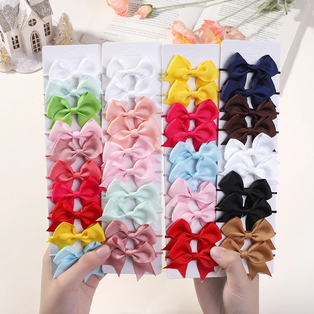 10Pcs Bows Elastic Hair rubber - Ribbon Bow Gift ulasan dan harga