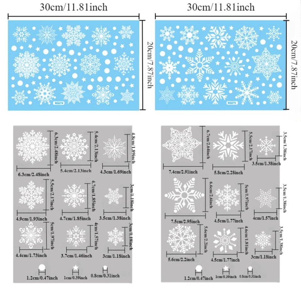 1Set Snowflake Window Stickers - Snowflake Window Decal ulasan dan harga