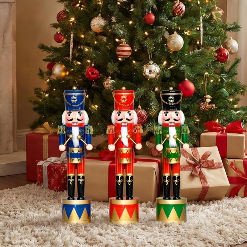 36Cm Wooden Nutcrackers Drum S - Nutcracker Figurine ulasan dan harga