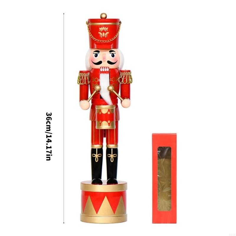 36Cm Wooden Nutcrackers Drum S - Nutcracker Figurine ulasan dan harga