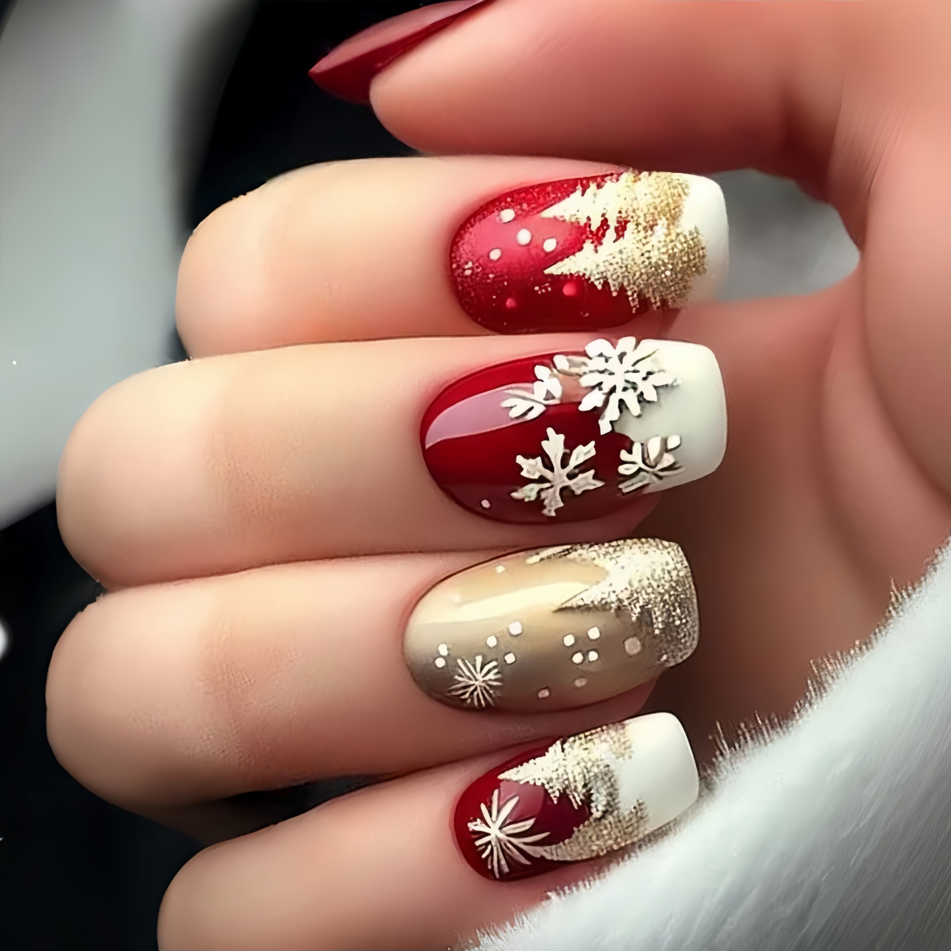 Medium fake nails for Christma - Christmas Tree Artificial ulasan dan harga