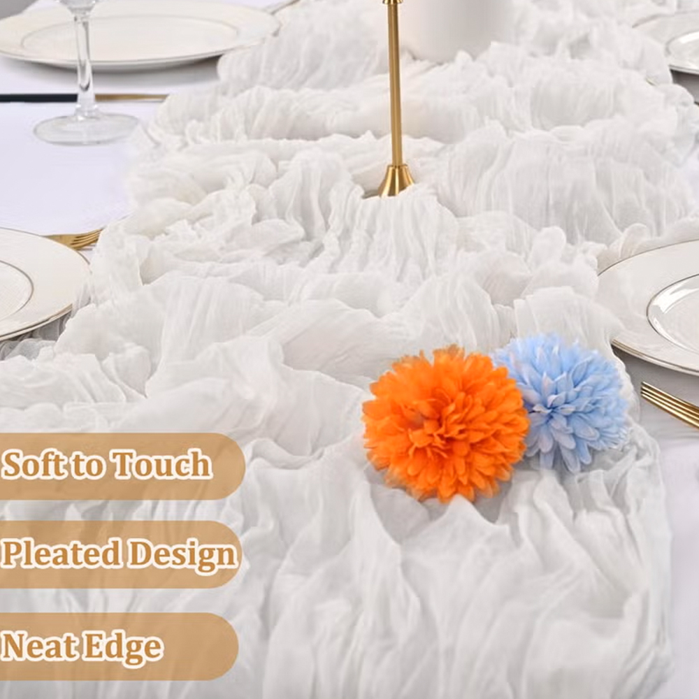 90x400CM Cheesecloth Table Run - Christmas Table Runner ulasan dan harga