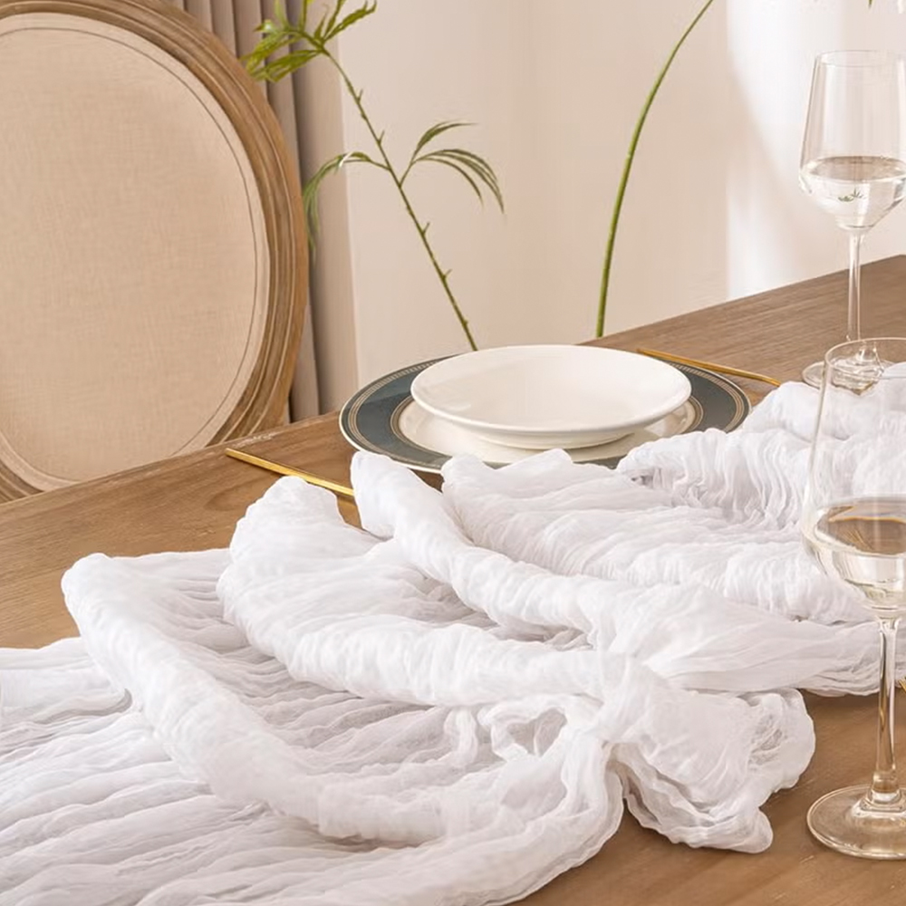 90x400CM Cheesecloth Table Run - Christmas Table Runner ulasan dan harga
