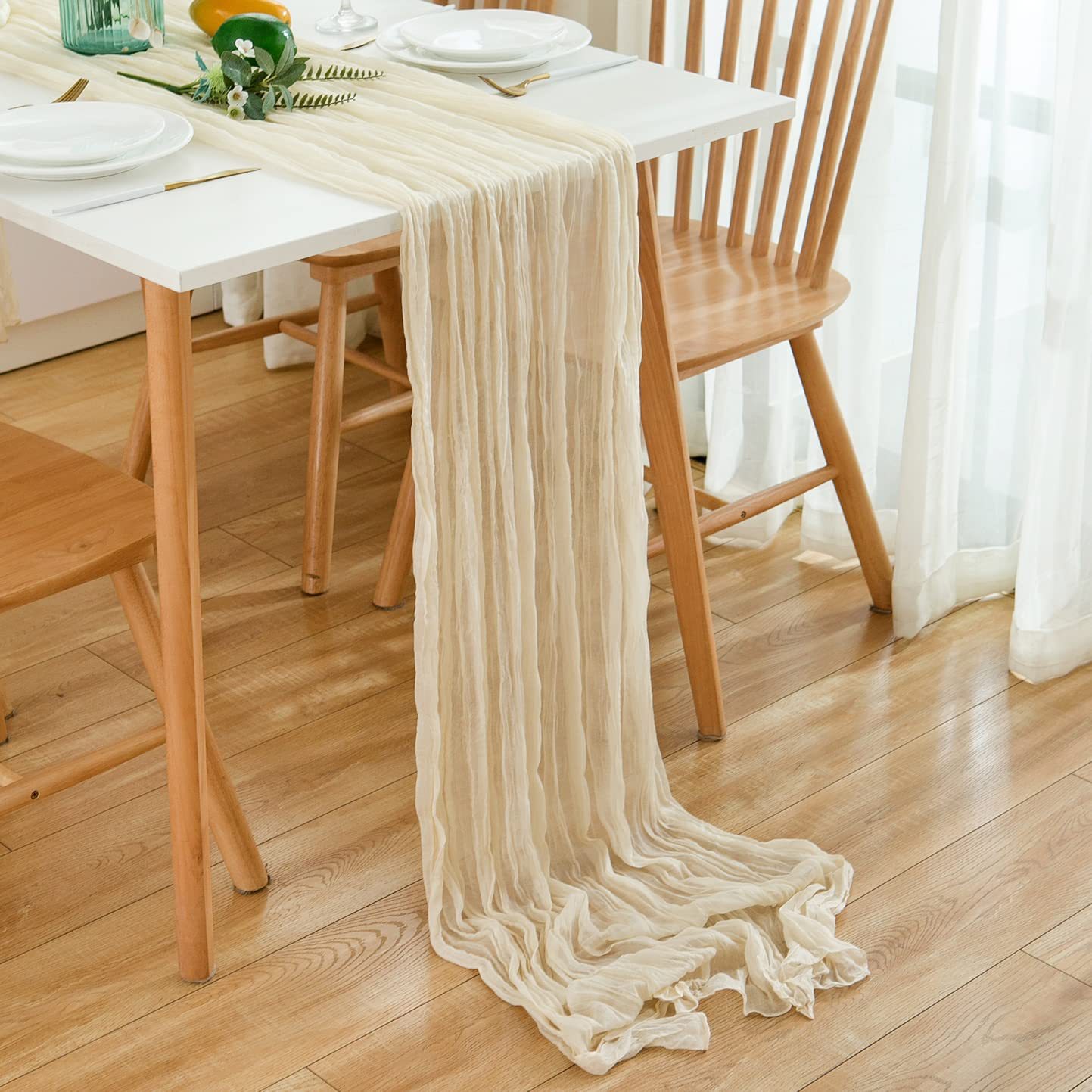 Wrinkle Gauze Table Runner Che - Christmas Table Runner ulasan dan harga