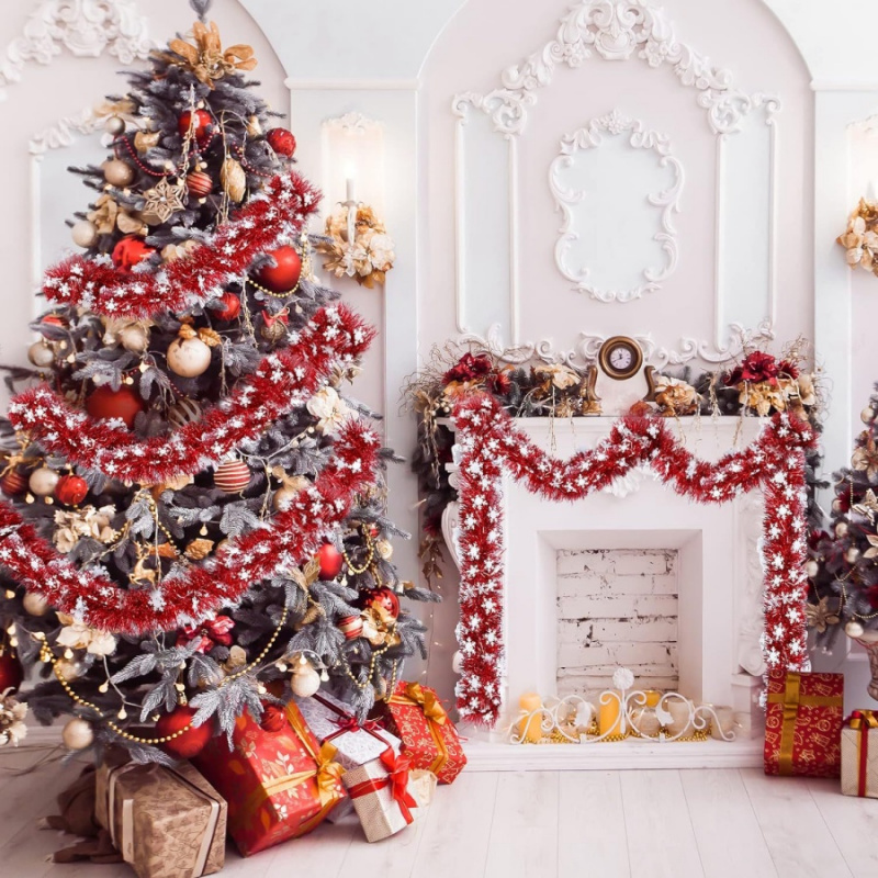1pc Christmas Tinsel Snowflake - Tinsel Garland Decoration ulasan dan harga