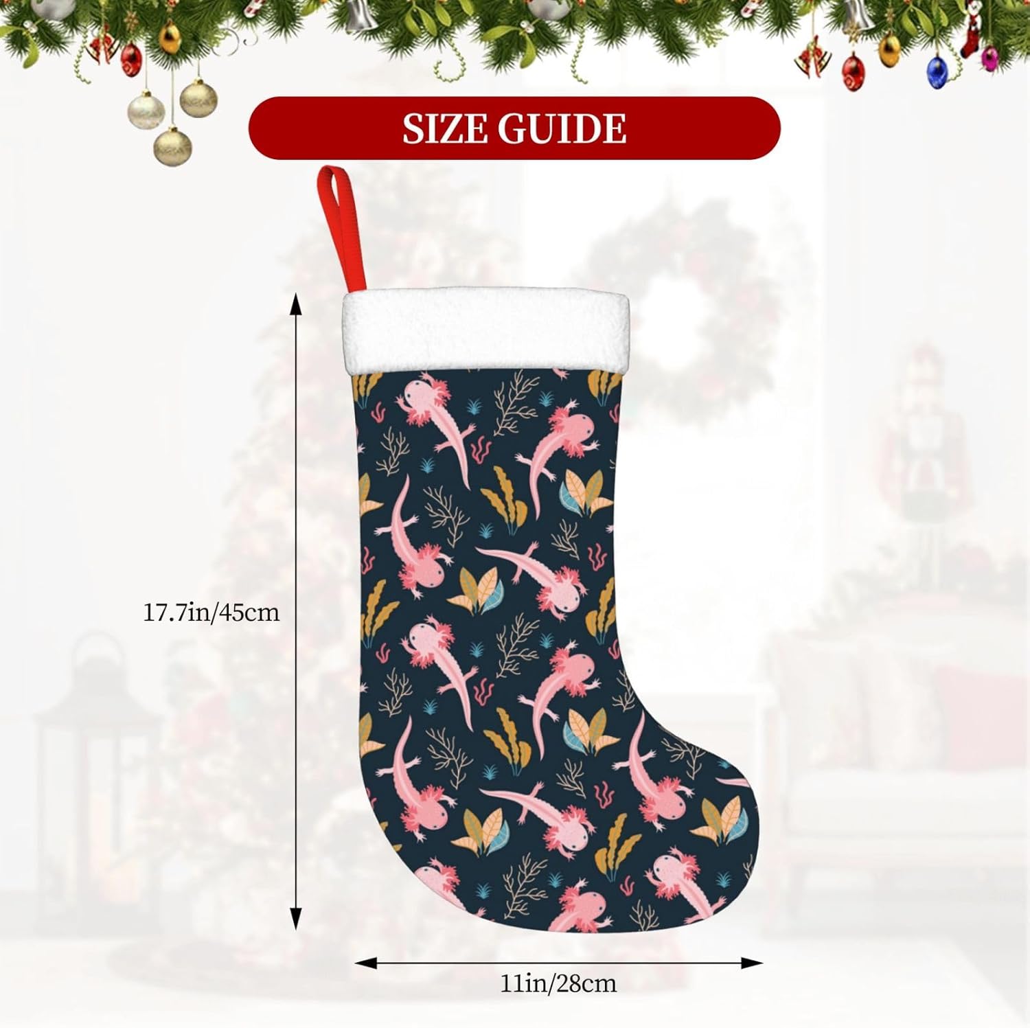 Cute Axolotl Christmas Stockin - Christmas Stocking Hanging ulasan dan harga