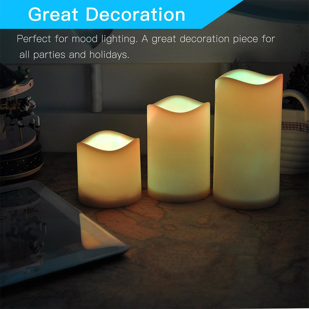 3pcs/ Set LED Flameless Flicke - Holiday Candle Set ulasan dan harga