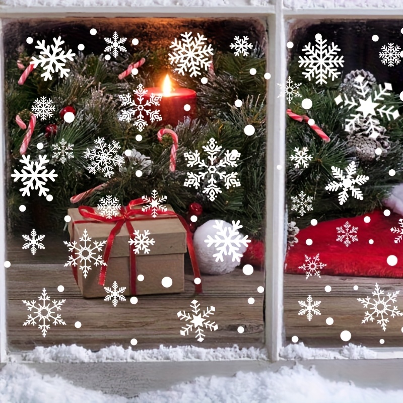 137Pcs Winter Snowflake Static - Snowflake Window Decal ulasan dan harga