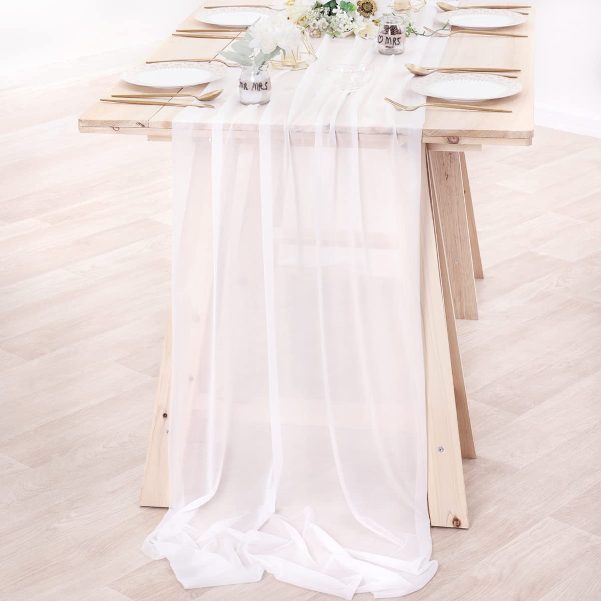 Chiffon Table Runner Nude Shee - Christmas Table Runner ulasan dan harga