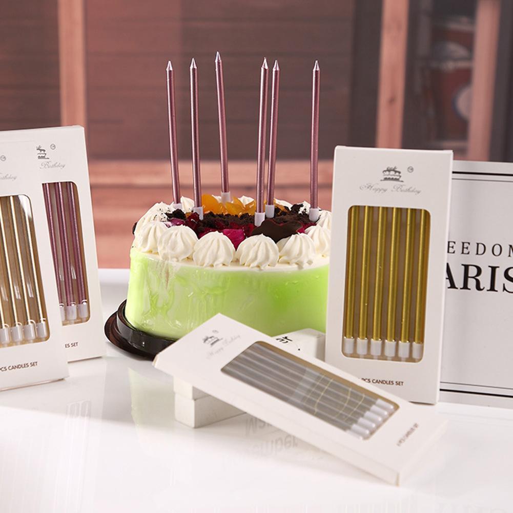 6/18pcs Metal Gold Silver Birt - Holiday Candle Set ulasan dan harga