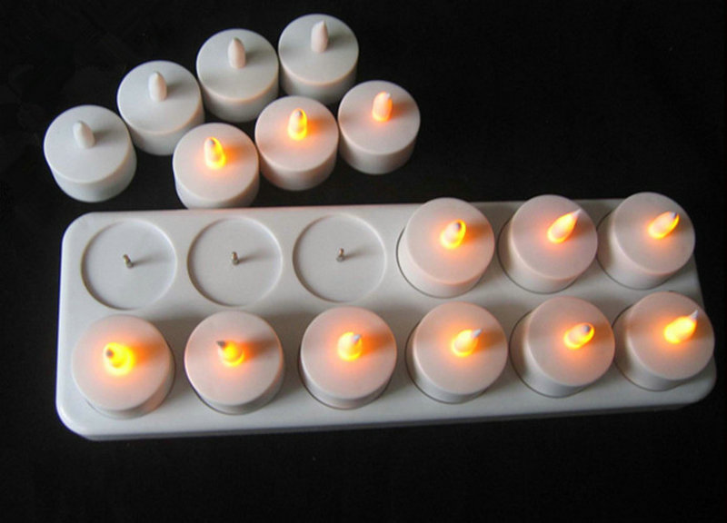 Set of 12 Rechargeable LED Can - Holiday Candle Set ulasan dan harga