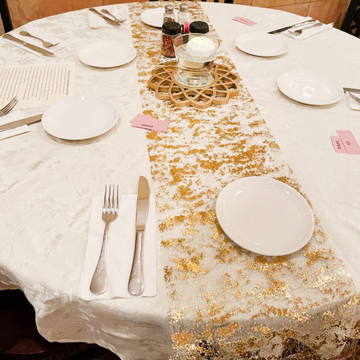 Sparkle Metallic Gold Thin Tab - Christmas Table Runner ulasan dan harga