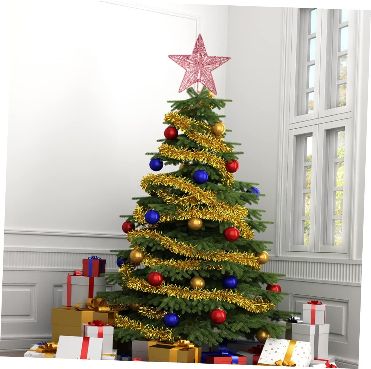 Christmas Pink Pentagon Top St - Star Tree Topper ulasan dan harga