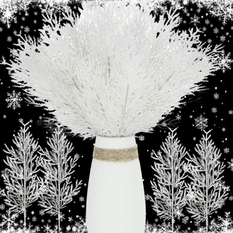 Christmas White Artificial Pin - Christmas Wreath Fake ulasan dan harga