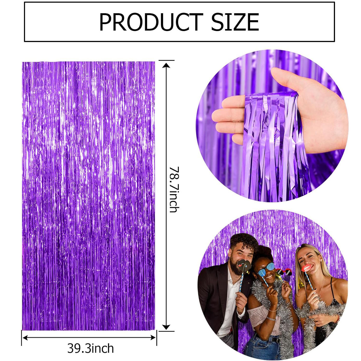 2 Pcs Purple Backdrop Tinsel S - Tinsel Garland Decoration ulasan dan harga