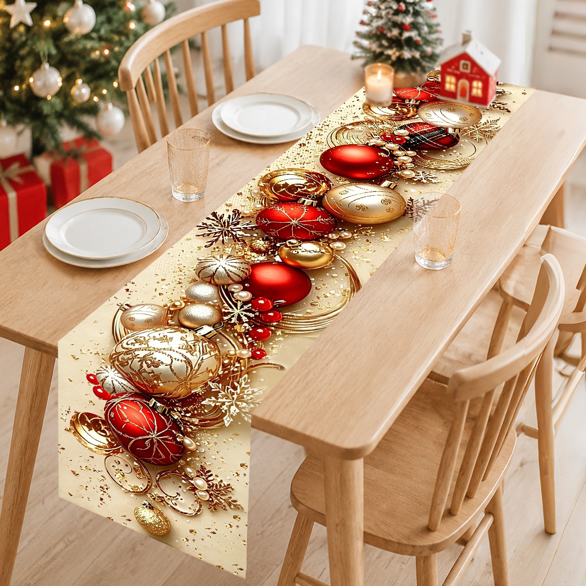 Retro Christmas Table Runner X - Christmas Table Runner ulasan dan harga