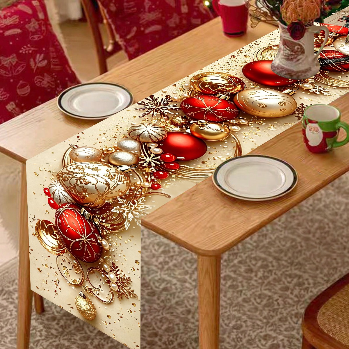Retro Christmas Table Runner X - Christmas Table Runner ulasan dan harga