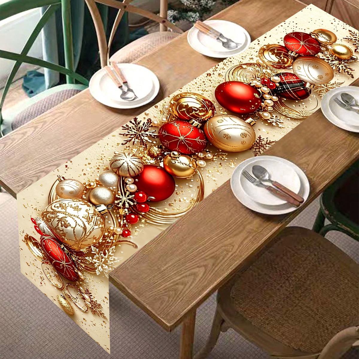 Retro Christmas Table Runner X - Christmas Table Runner ulasan dan harga