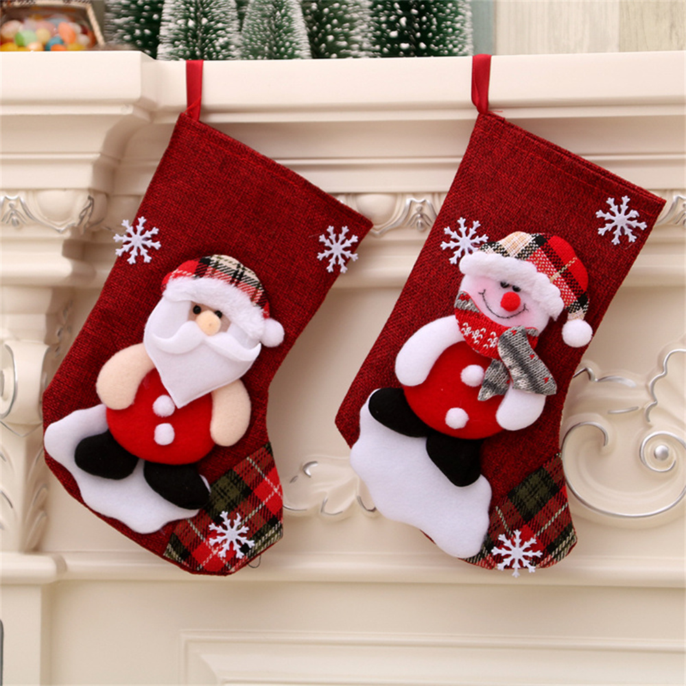 Linen Christmas Stockings Gift - Christmas Stocking Hanging ulasan dan harga