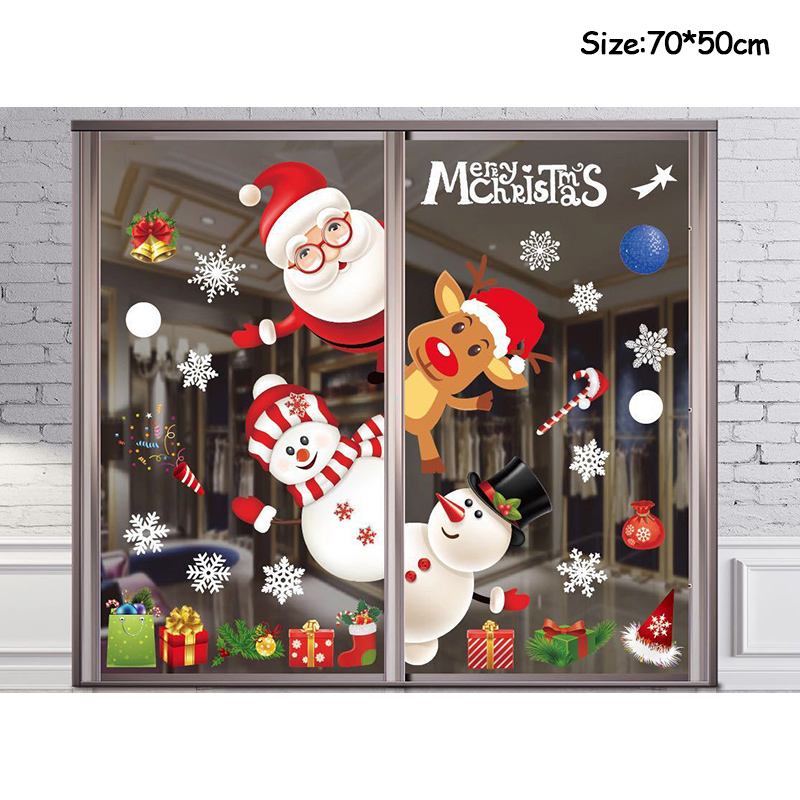 Merry Christmas Decoration Win - Snowflake Window Decal ulasan dan harga