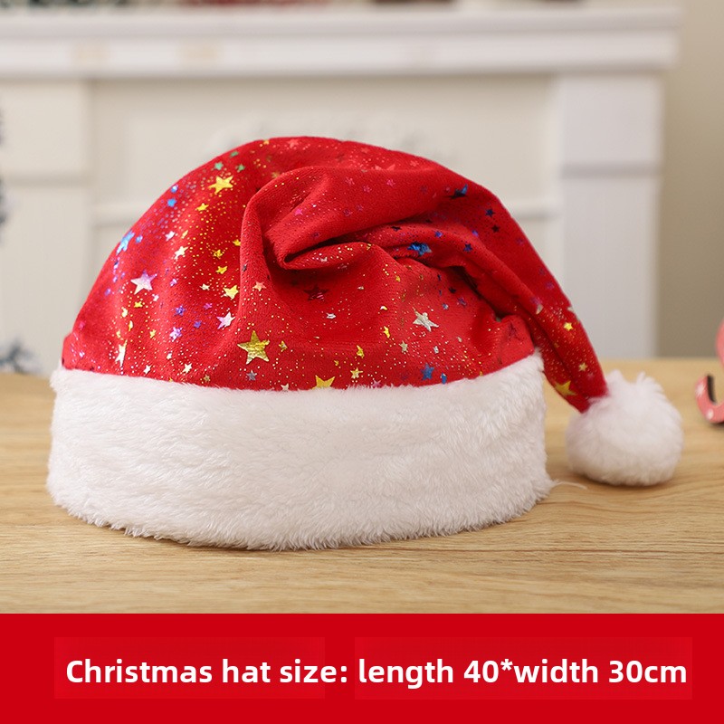 Adult Santa Hat with Colorful  - Santa Hat Plush ulasan dan harga