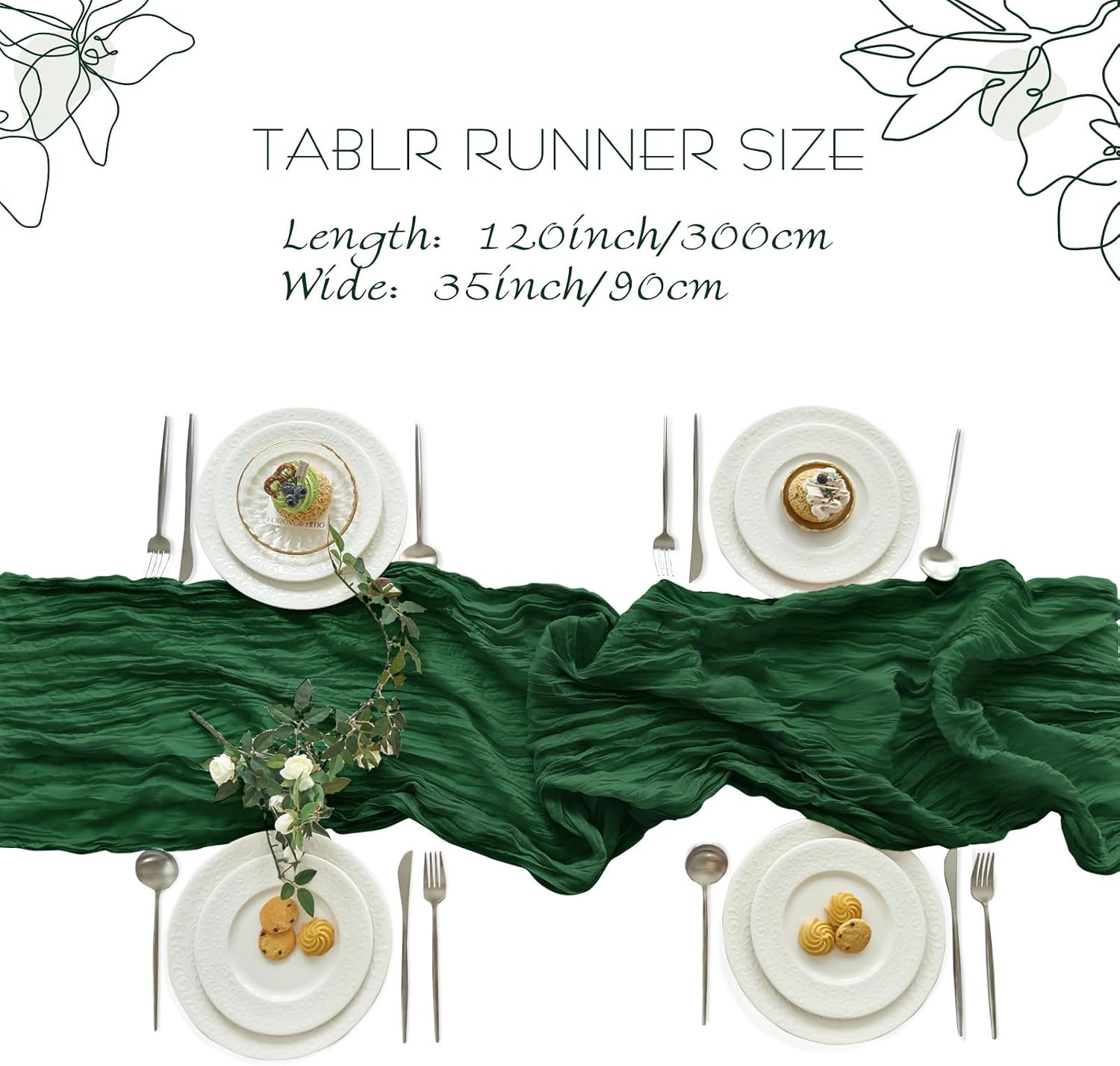 4Pcs Cheesecloth Table Runner  - Christmas Table Runner ulasan dan harga