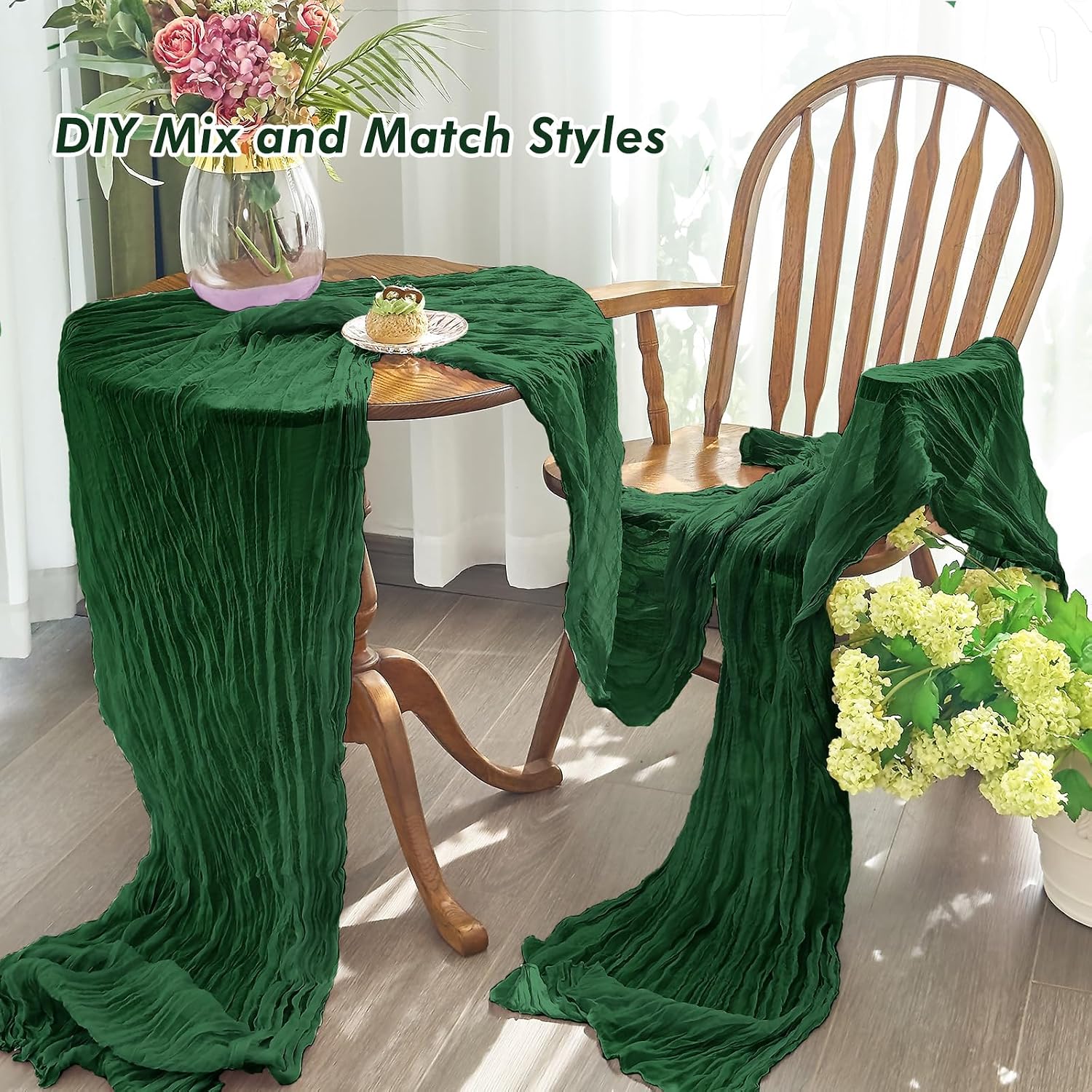 4Pcs Cheesecloth Table Runner  - Christmas Table Runner ulasan dan harga