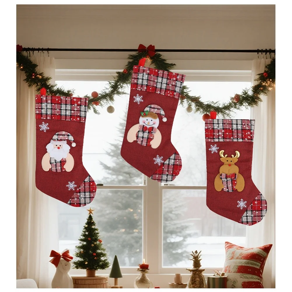 1pcs Christmas Stocking Presen - Christmas Stocking Hanging ulasan dan harga