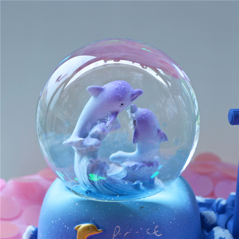 Dolphin Hourglass Timer Crysta - Snow Globe Musical ulasan dan harga