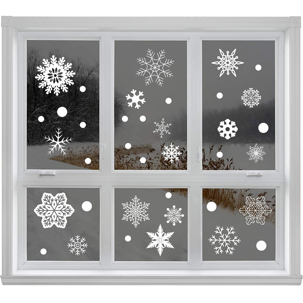 37PCS Gift Xmas Festival Suppl - Snowflake Window Decal ulasan dan harga