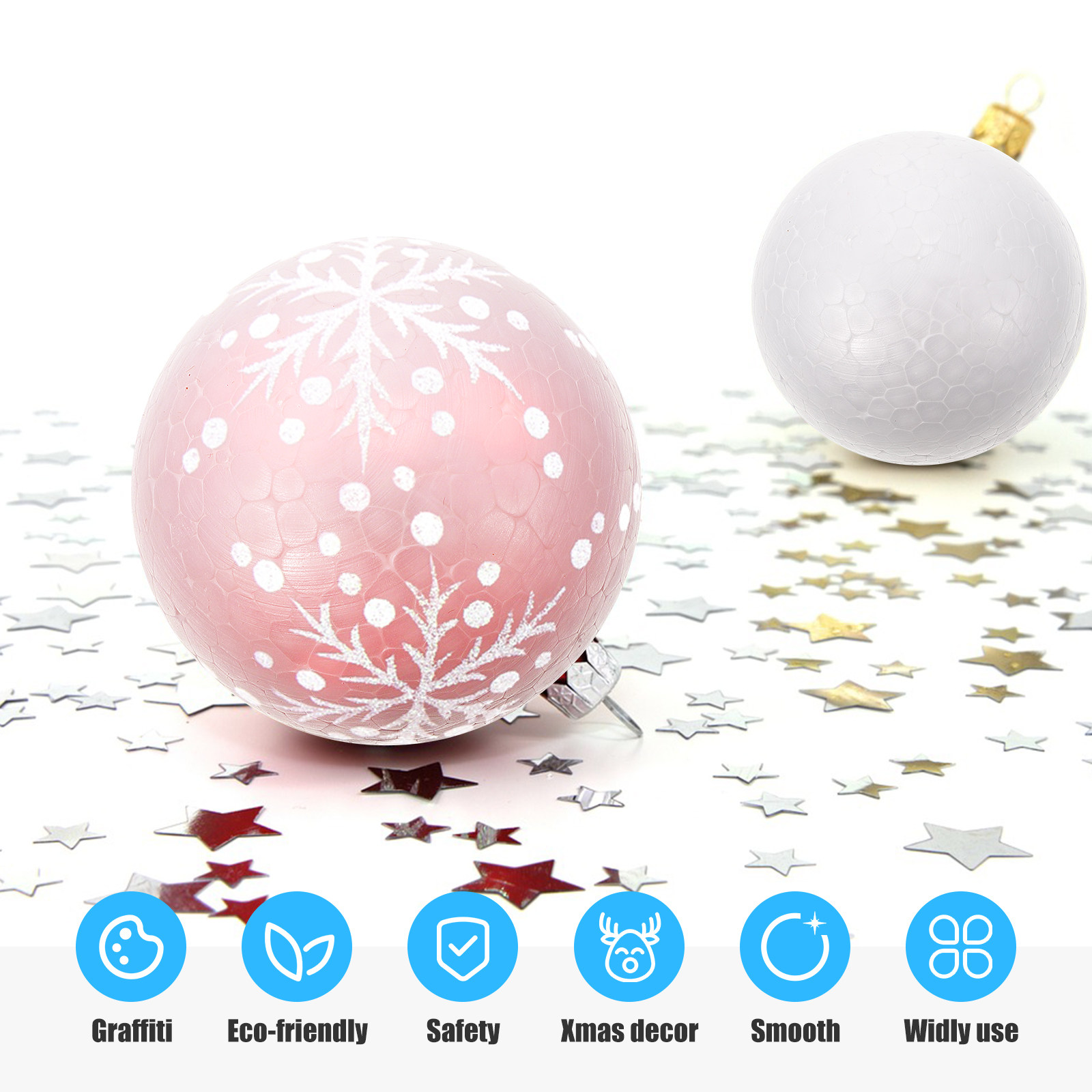 20Pcs Smooth Foam Ball DIY Orn - Ornament Ball Set ulasan dan harga