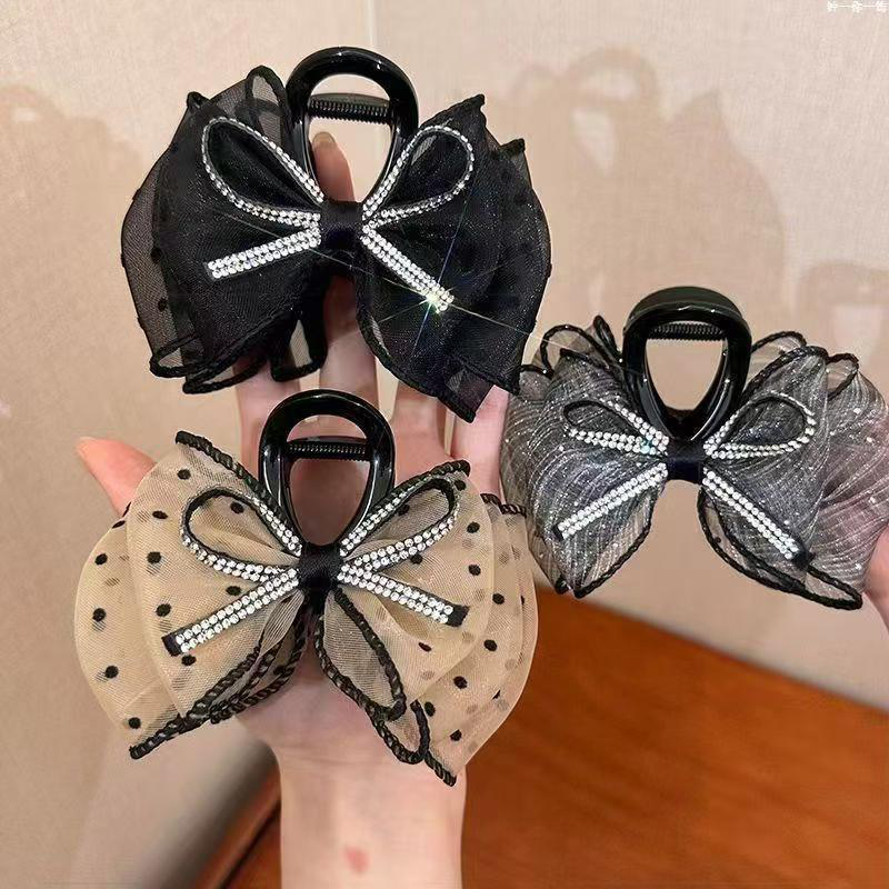 New Elegant Mesh Bow Hair Clip - Ribbon Bow Gift ulasan dan harga