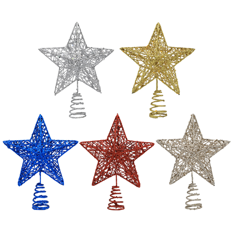 1pc Gold/Silver/Red/Blue Glitt - Star Tree Topper ulasan dan harga